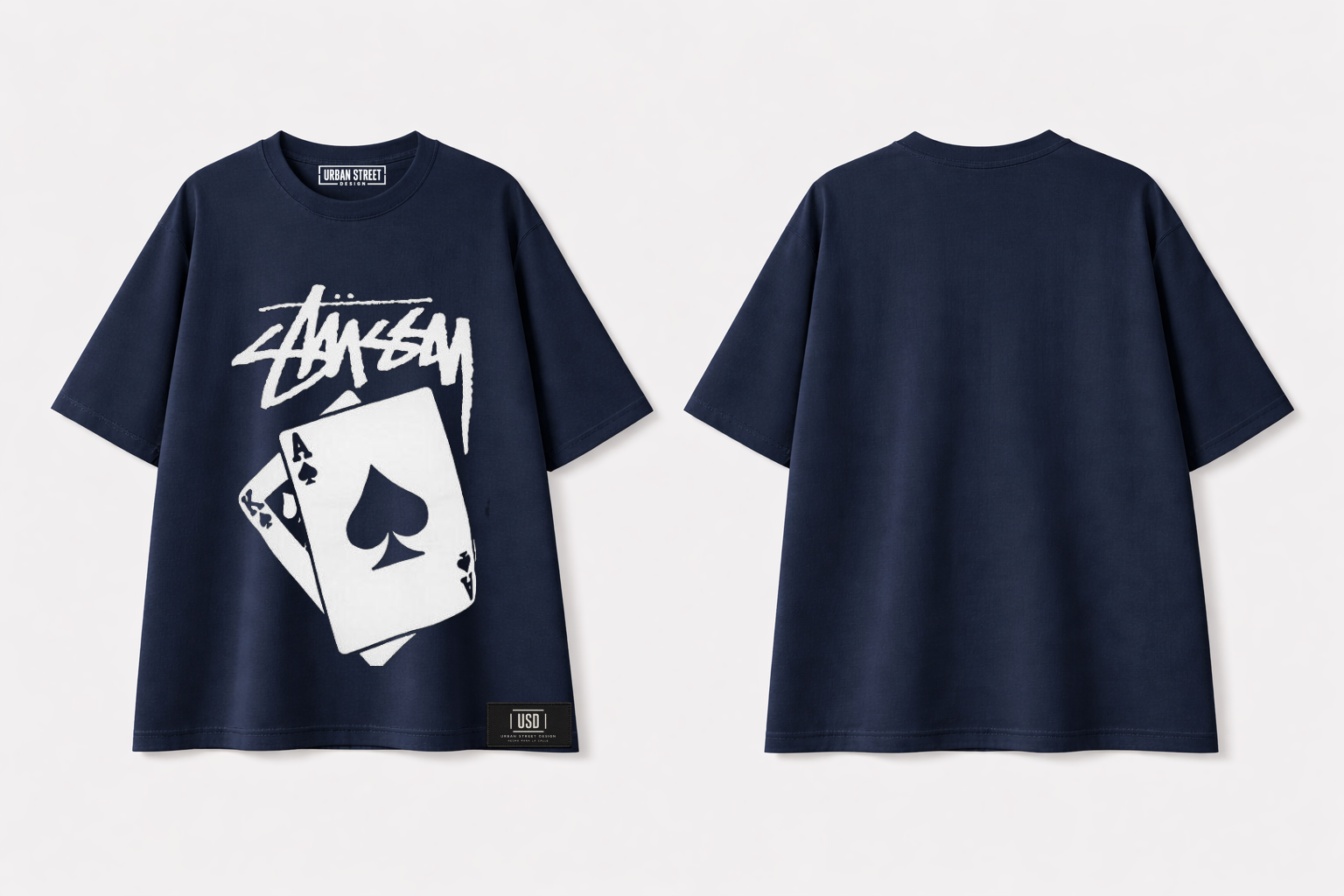 T-SHIRT over size Azul Marino + Estampado 21
