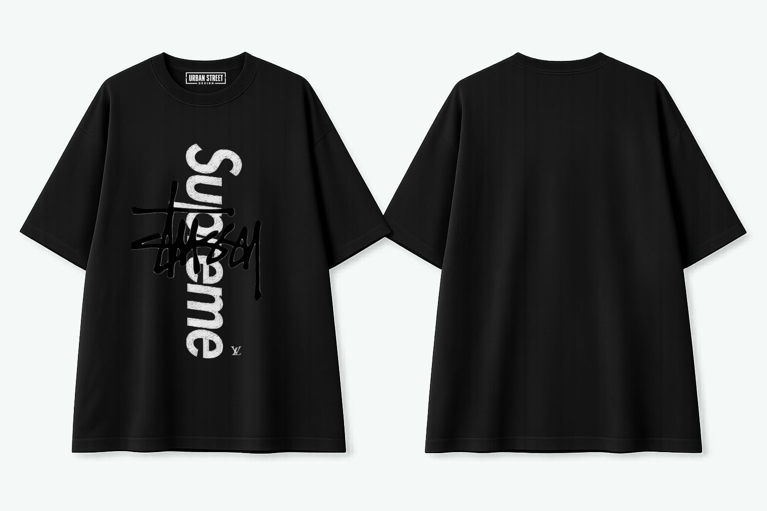 Tshirt Over Size Unisex/ Stussy Supreme Tipe