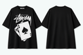 T Shirt Over Size Unisex / Poker Stussy Tipe