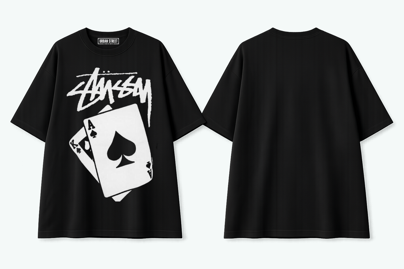 T Shirt Over Size Unisex / Poker Stussy Tipe